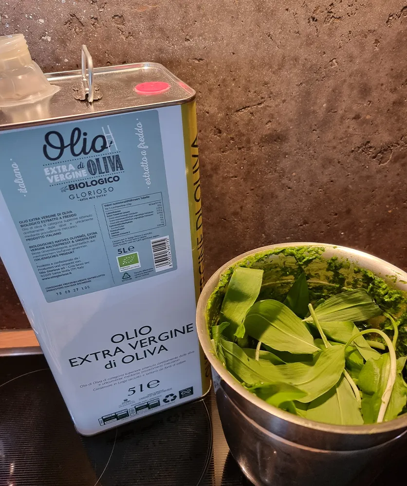 Bärlauchpesto - Bärlauch und Olivenöl